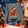 Women's Fashionable Casual Long-Sleeved Christmas Letter Print Crew-Neck Sweatshirt