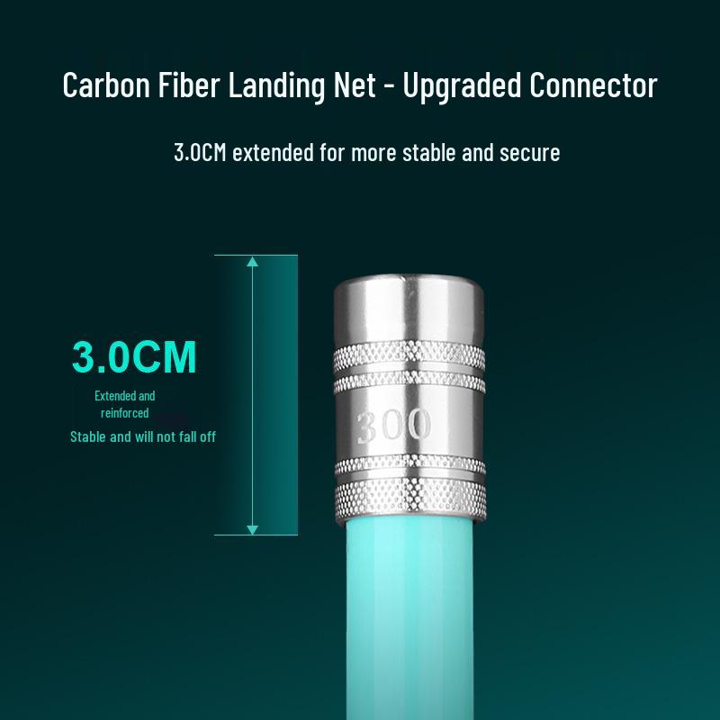 Telescopic Carbon Fiber Fishing Net with Thickened Alloy Head and Quick-Drying Design for Big Fish