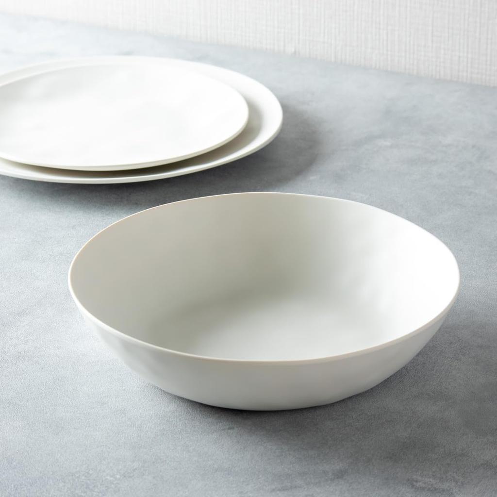 Aboard Homeware Shatter-Resistant 23cm Salad Bowl, Pasta Plate, Curry Plate, Stylish Melamine Plastic Dishware, Microwave and Dishwasher Safe,