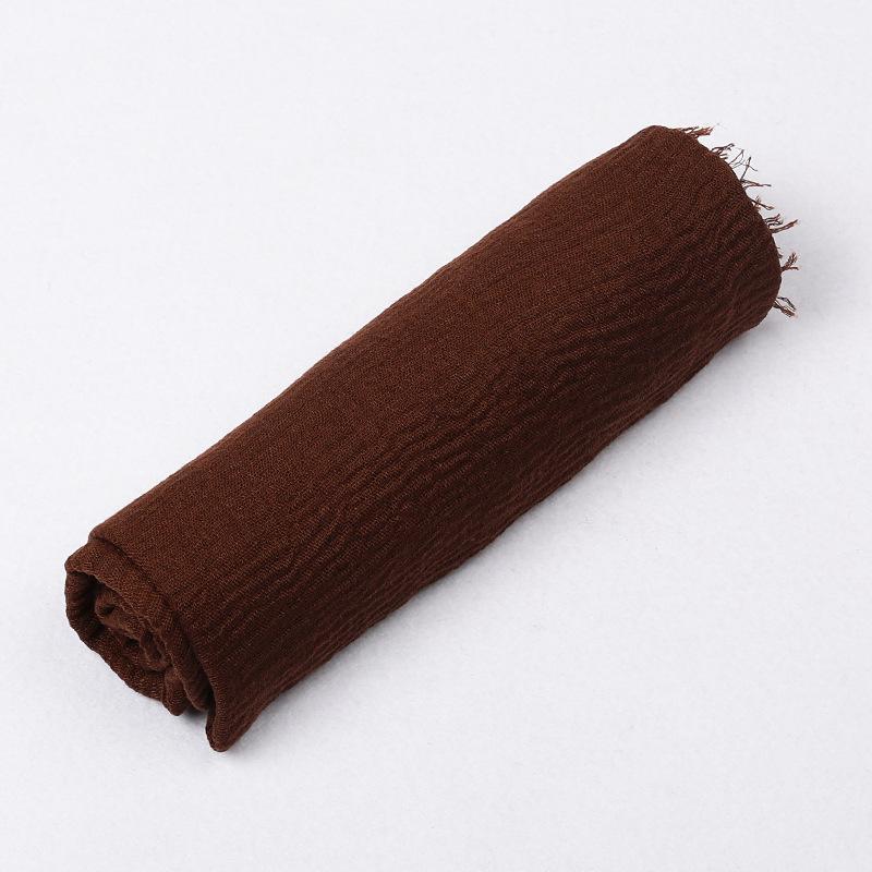 180*90cm Women Muslim Crinkle Hijab Scarf Femme Musulman Cotton Linen Solid Headscarf Islamic Hijab Shawls and Wraps
