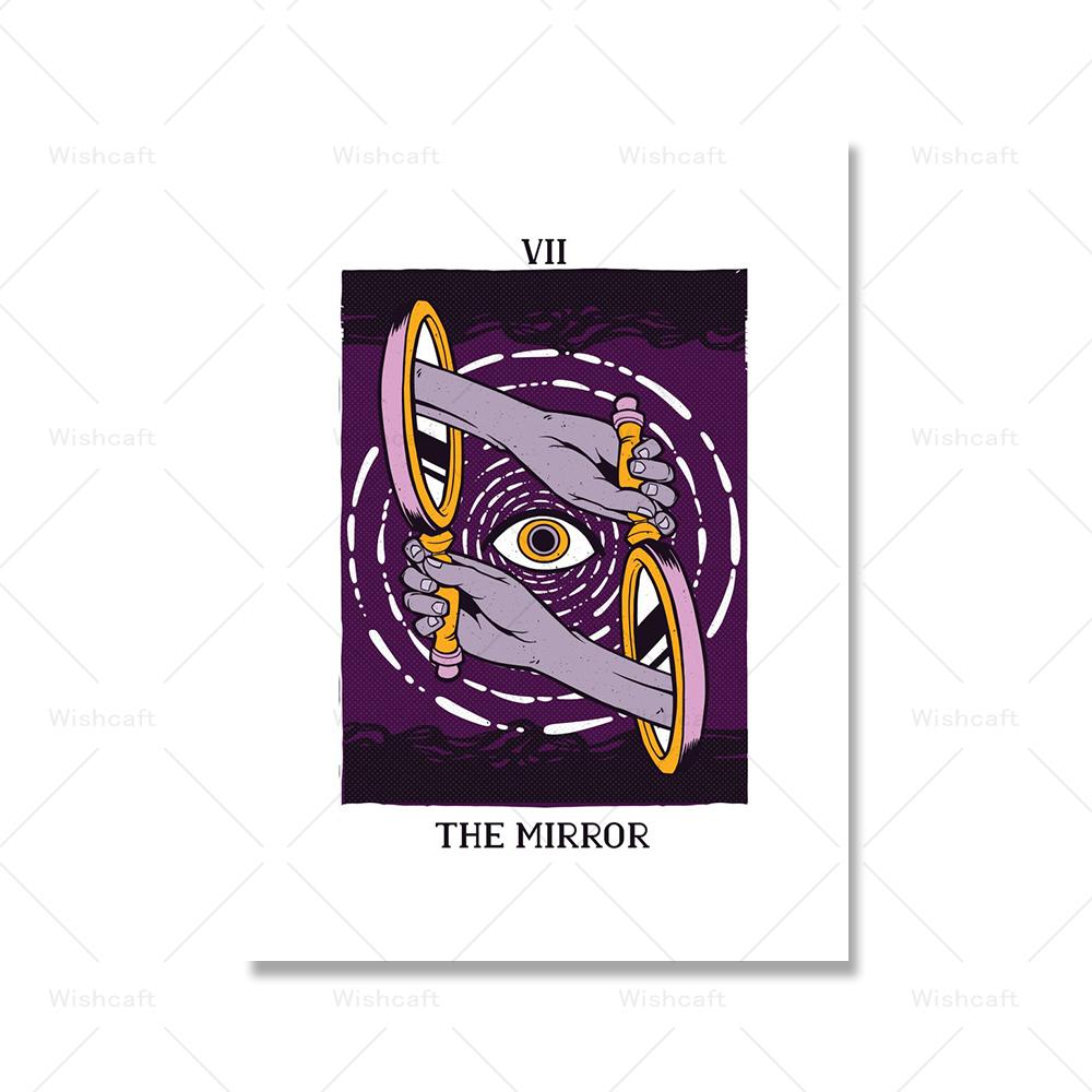 The Alien Sun Tarot Card Poster and Print Vinatge Moon Cat Canvas Painting Abstract Pictures Kids Room Home Decor