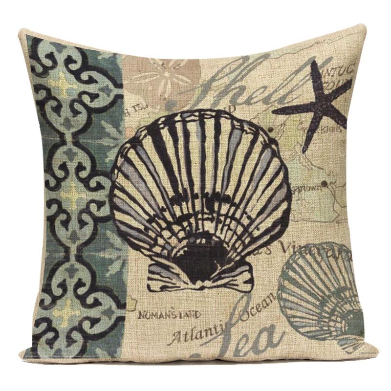 Fashion Nordic Style Marine Biology Conch Crab Octopus Cushion Cover Sea Whale Home Pillow Case Custom Pillows Covers