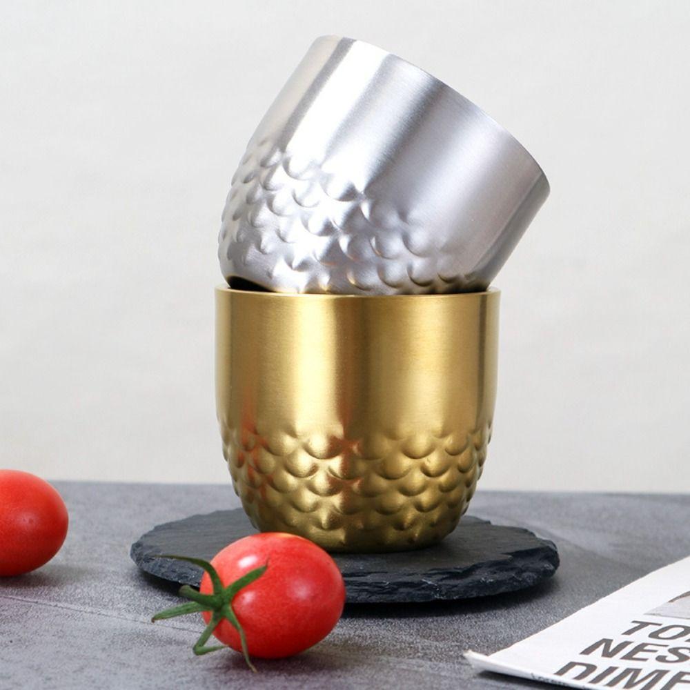 

Stainless Steel Double Cup Durable Wine Mug Multi-Function Drinking Cup Water Style 6