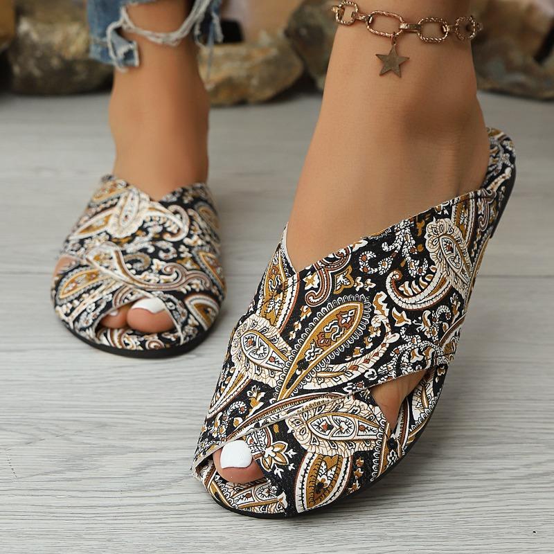 Slippers Women's New Summer Fashion Printed Flat Slippers