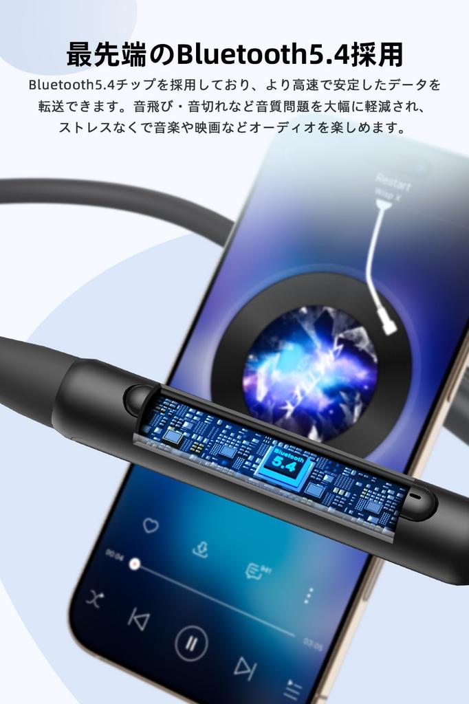 Nakamichi Neckband Bluetooth Magnetic Approximately 10 Hours of Perfect for Business and MY MUSIC Earphones, 5.4, Built-in Microphone, Charging,
