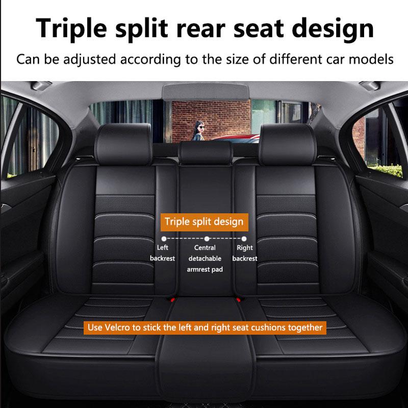 Car Seat Covers Full Set Breathable Leather Auto Front Seat Cover Car Full Seat Protection Cushion Pad Auto Interior Accessories