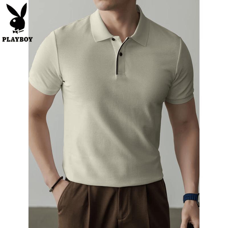 PLAYBOY Men's Summer Short-Sleeve Polo Shirt