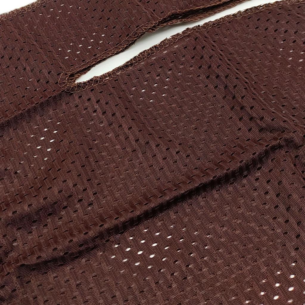 Trifong Durag Brown Mesh Fabric Quick Dry Breathable Summer Bandana Hip Hop Dance Waves Cap Doo-rag Hiphop Costume Dance Costume Rapper BureI Dance