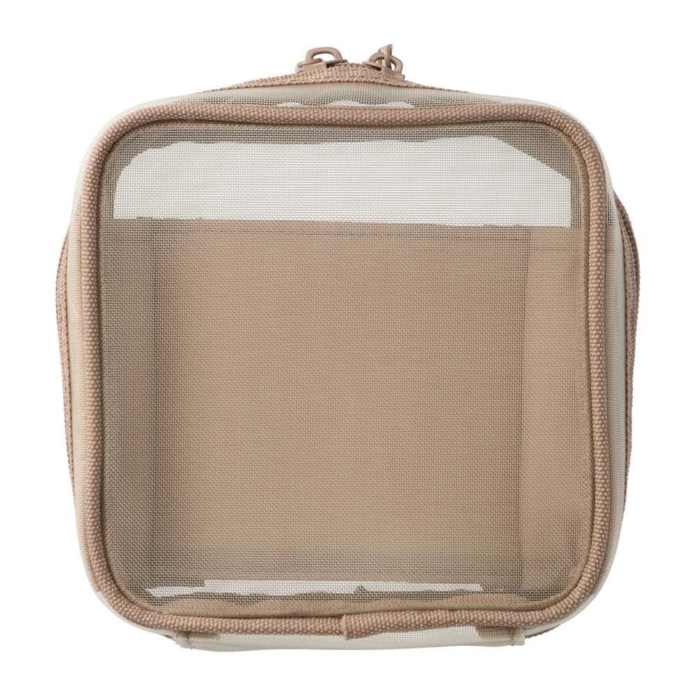 Mesh Square Pouch with for Decorating Marks Dividers, Notebooks, Brand, Beige, DA-PO01-BE