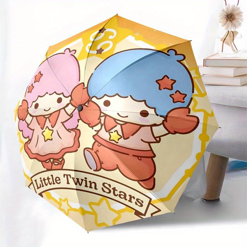 1pc Little Twin Stars Umbrella with Plastic Handle,Suitable for All Seasons Home Travel Outdoor UmbrellaSanlio072