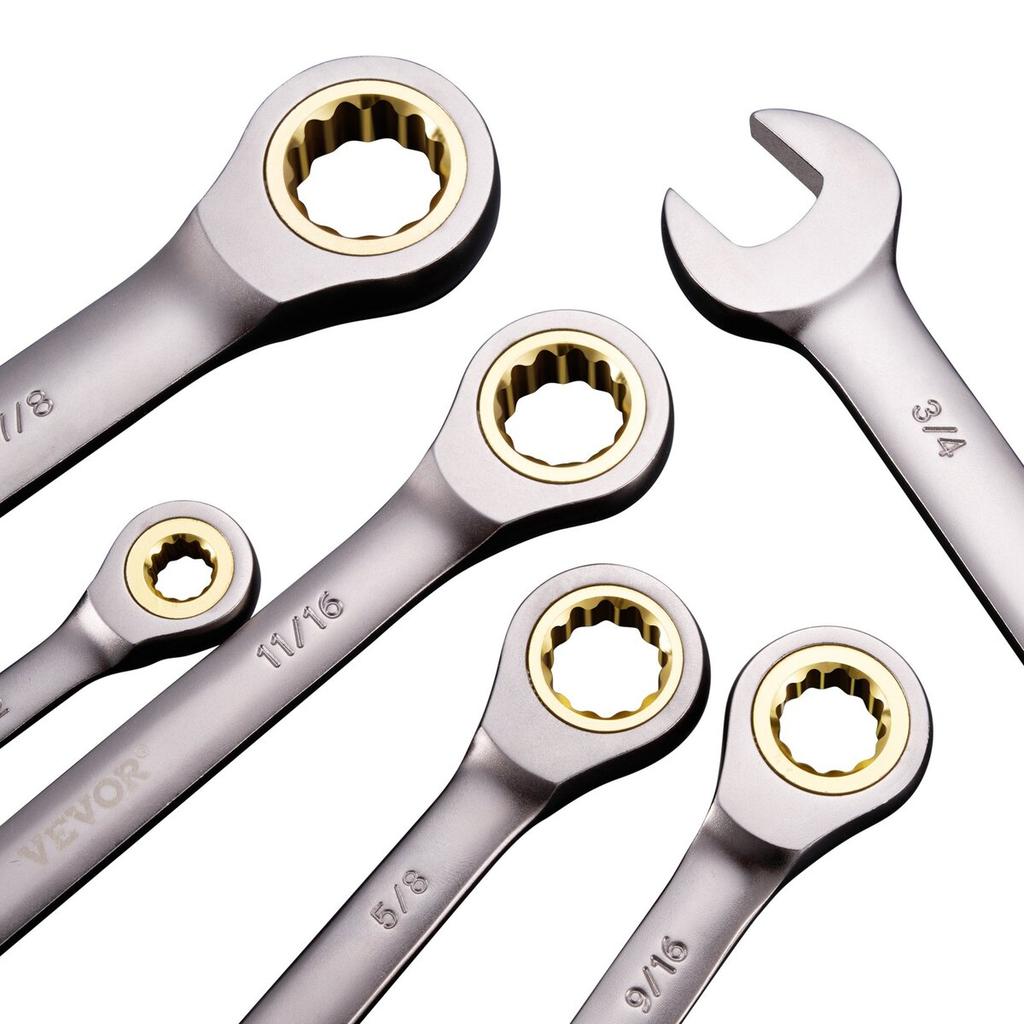 Combination Wrench Set 24 PCS SAE 1/4" - 7/8" Metric 8-19mm Organizer Rack