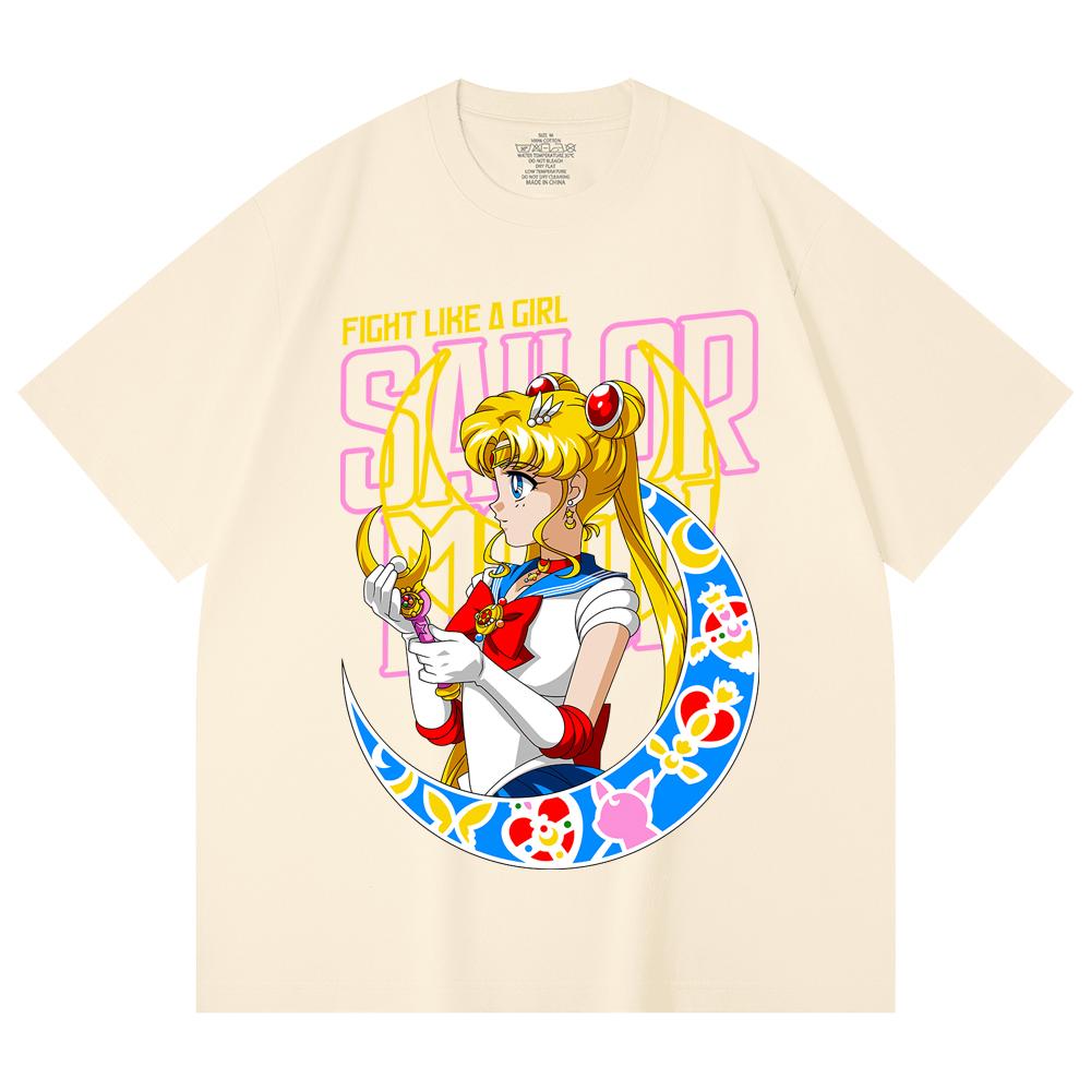230 Gsm 100% Cotton Sailor Moon V8 Minako Print Unisex Heavy Cotton T Shirt