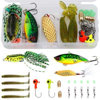 Accesorios de pesca Señuelos de pesca ganchos de Señuelos de Pesca blandos con caja para aparejos de pesca de trucha lubina