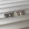 Inlaid Diamond Pearl Stud Earrings Women's Temperament Senior Sense Small Bulb Design Autumn Winter Everyday Ear Jewelry