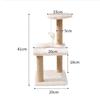 Three Layer Cat Tree Tower with Plush Mouse Toy Stable Base Wear-resistant Indoor Sisal Cats Scratching Post Pet Furniture