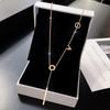 Elegant Korean-Style Titanium Steel Necklace with 'Love' Letter Tassel for Women