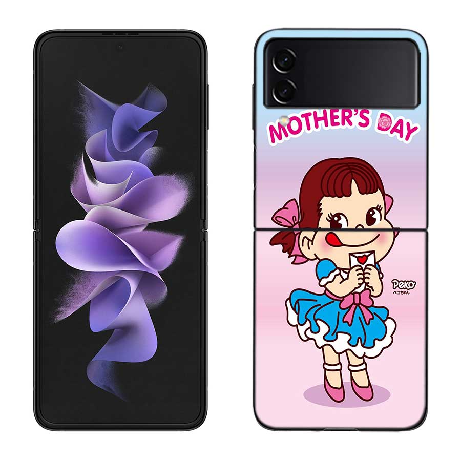 F-Fujiya M-Milky P-Peko C-chan Cartoon Phone Case For Samsung Z Flip 7 6 5G Galaxy Z Flip 5 4 3 Black Hard Cell Cover Luxury PC