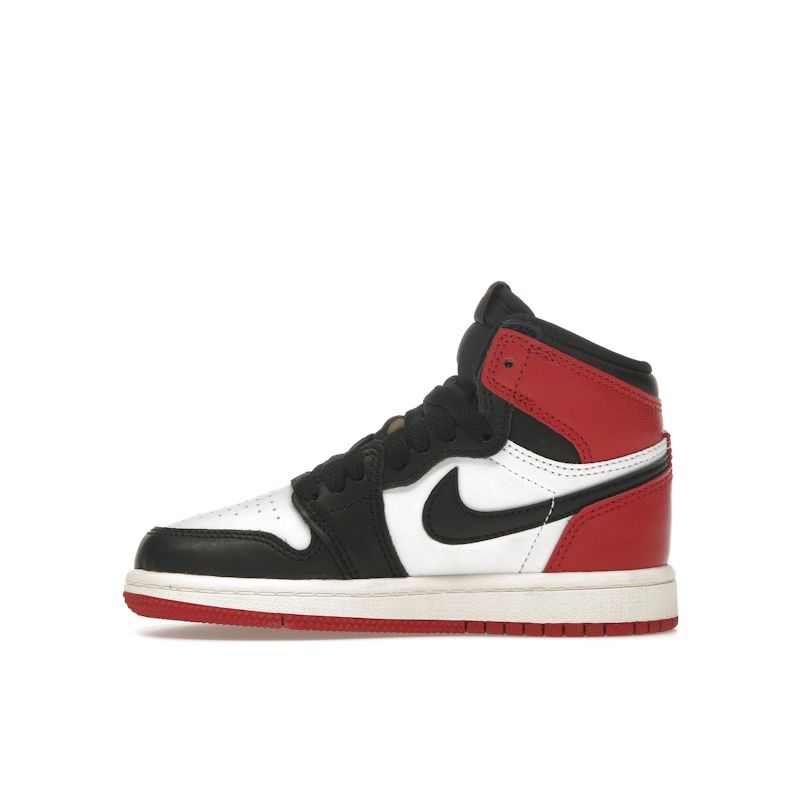 Air Jordan 1 Retro High OG PS Black Toe Reimagined Kids Sneakers Red Varsity-Red White FD1412-106