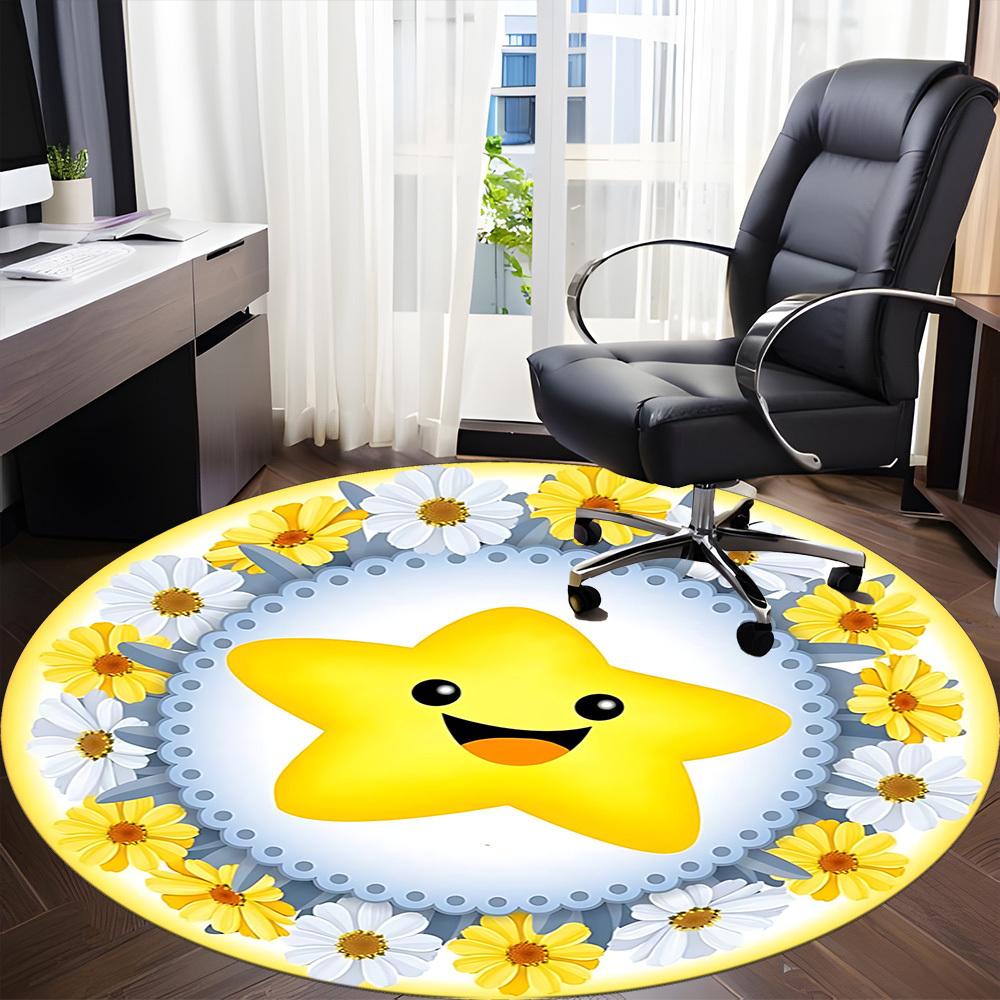 

1pc Star Flowers Badge Chair Carpet for Office, Non-slip, Soft and Durable Office Rug, Perfect for Office yy251227141 80cm by 80cm