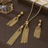 Exquisite Tassel Pendant Necklace Set Trendy Copper Minimalist Statement Jewelry Gift