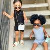 European & American Style Sleeveless Black Romper for Kids