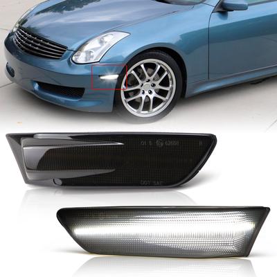 LED Sequential Turn Signal Side Marker Lamps for Nissan Skyline 350GT Infiniti G35 2D Coupe 03-07 Blinker DRL Indicator Lights