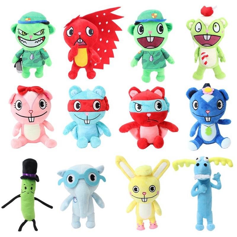 Happy Tree Friends Plüschtier 1/24 Lumpy Petunia Nutty Splendid Weiche Puppe Zimmerdekoration Geschenk für Fans