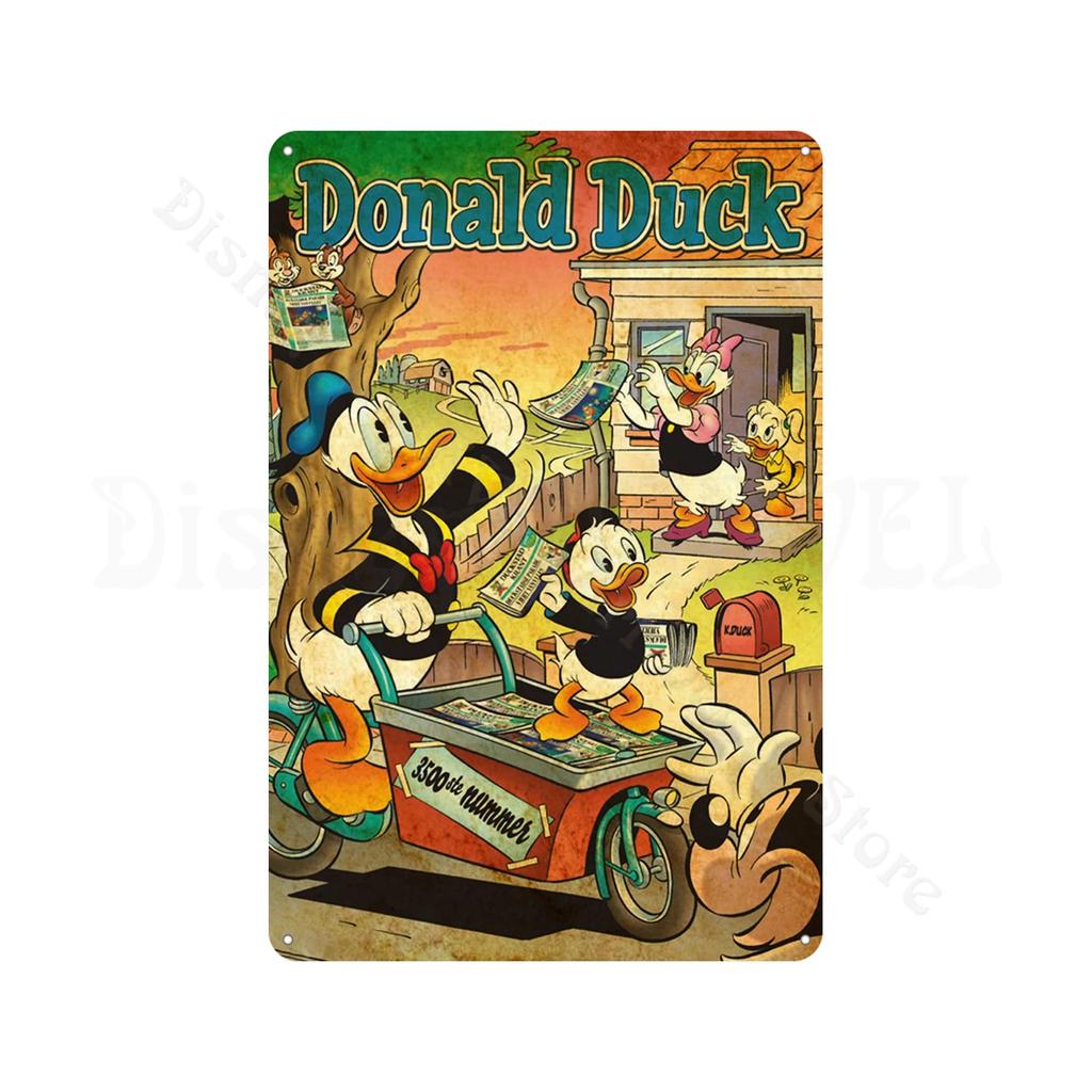 Retro Metal Tin Sign Donald Duck Tin Plaque Metal Poster Cartoon Tin Plate Metal Sign For Man Cave Club Decoration