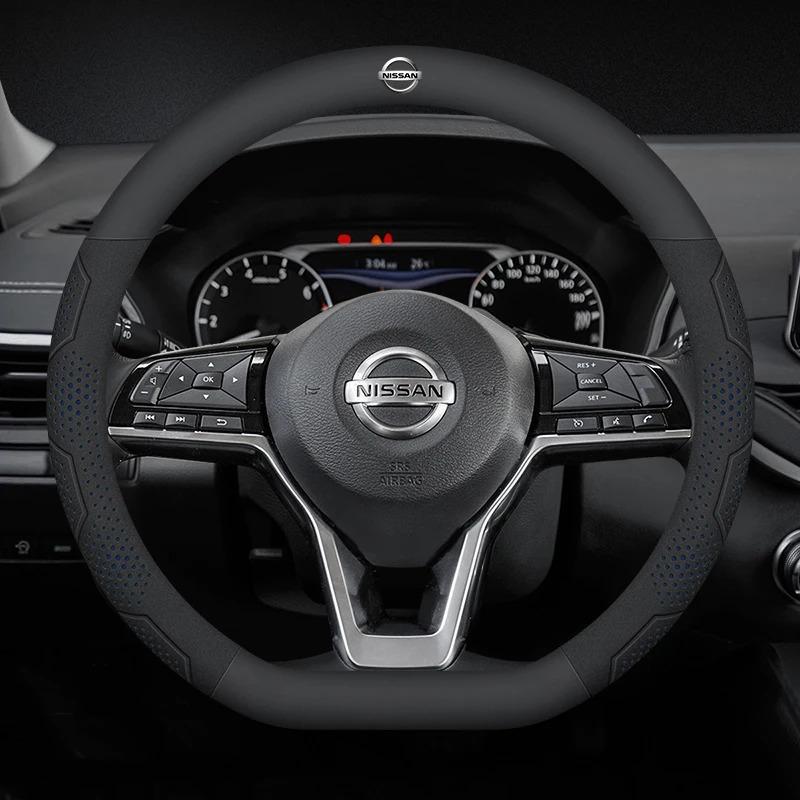 lfcsw2 Car Steering Wheel Cover Nissan Qashqai Juke X-Trail Patrol Note Leaf Altima Maxima Micra Murano Rogue Pulsar Sentra Teana Tiida