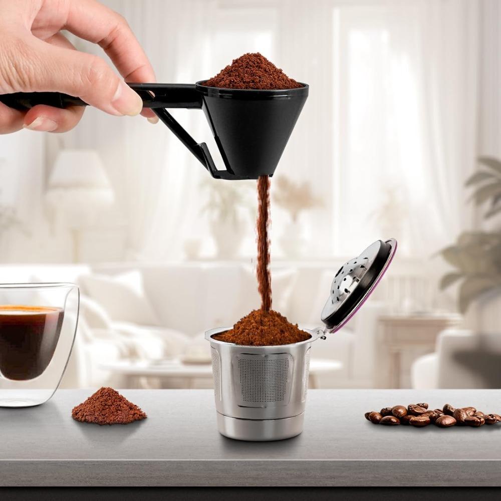 Spill-Proof Coffee Funnel Scoop Reusable Coffee Spoon Kitchen Gadget Measuring Spoon Coffee Bean