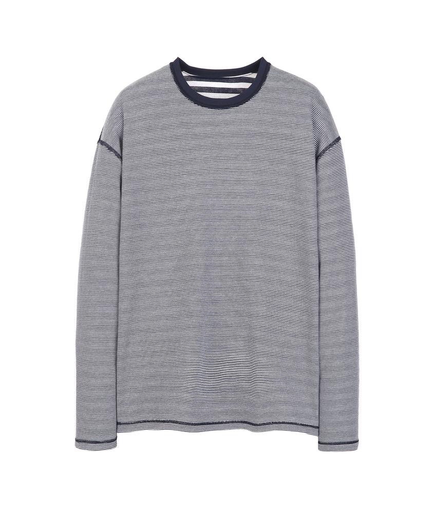 IL CORSO Bold Reversible Striped Long Sleeve T-Shirt Navy