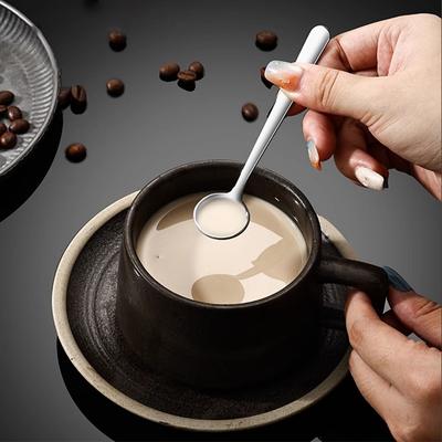 304 rostfritt stål smaksättningssked Saltsked Kaffeomrörningssked Söt dessertsked Miniglasssked