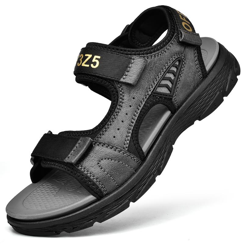 Men'S Sandals Genuine Leather 2022 Summer Newest High Quality Men Casual Fashion Platform Sandalia Soft-Soled Non-Slip Beach Shoes