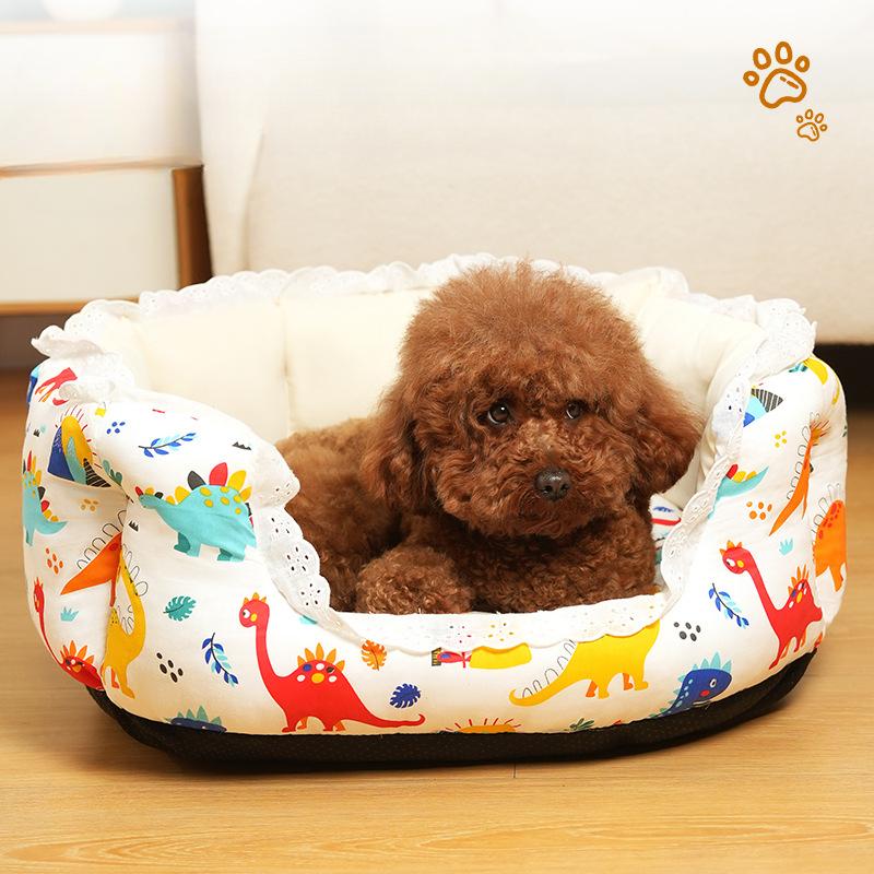 Cartoon-Spitzennest, süßes Haustier-Hundenest und Katzennest, geeignet für alle Jahreszeiten, bequem und resistent gegen Kratzer und Beißen.