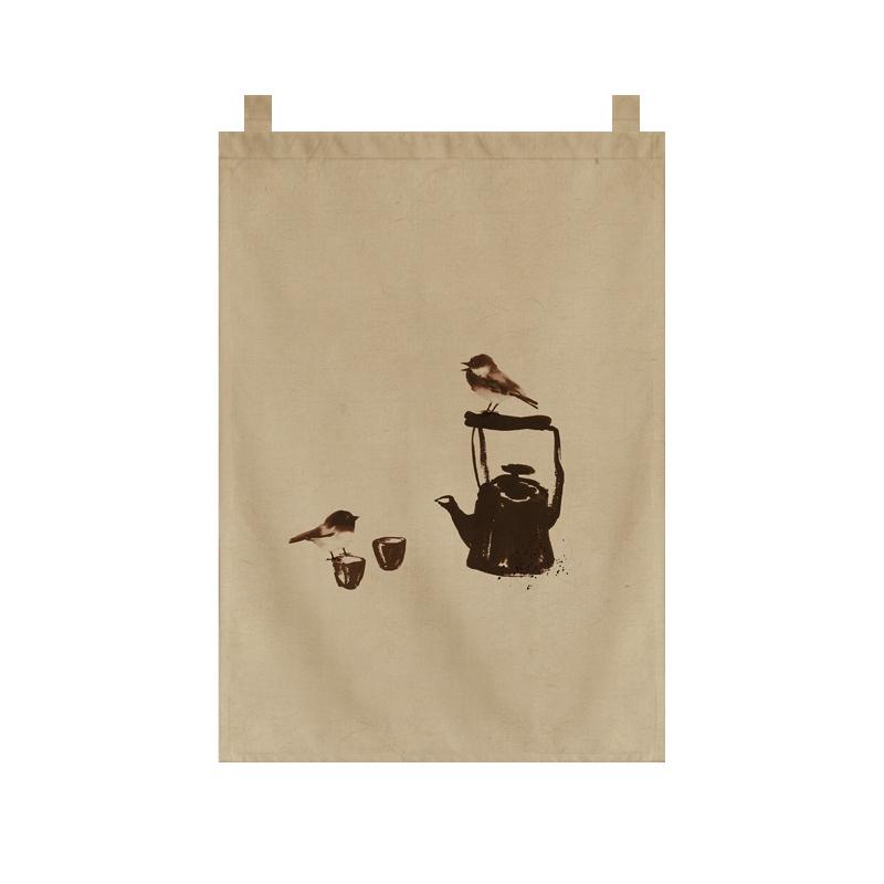 Japanese Style Tea Room Door Curtain Restaurant Signboard Chinese Tea House Partition Restaurant Hotel Pub Banner Short Curtain