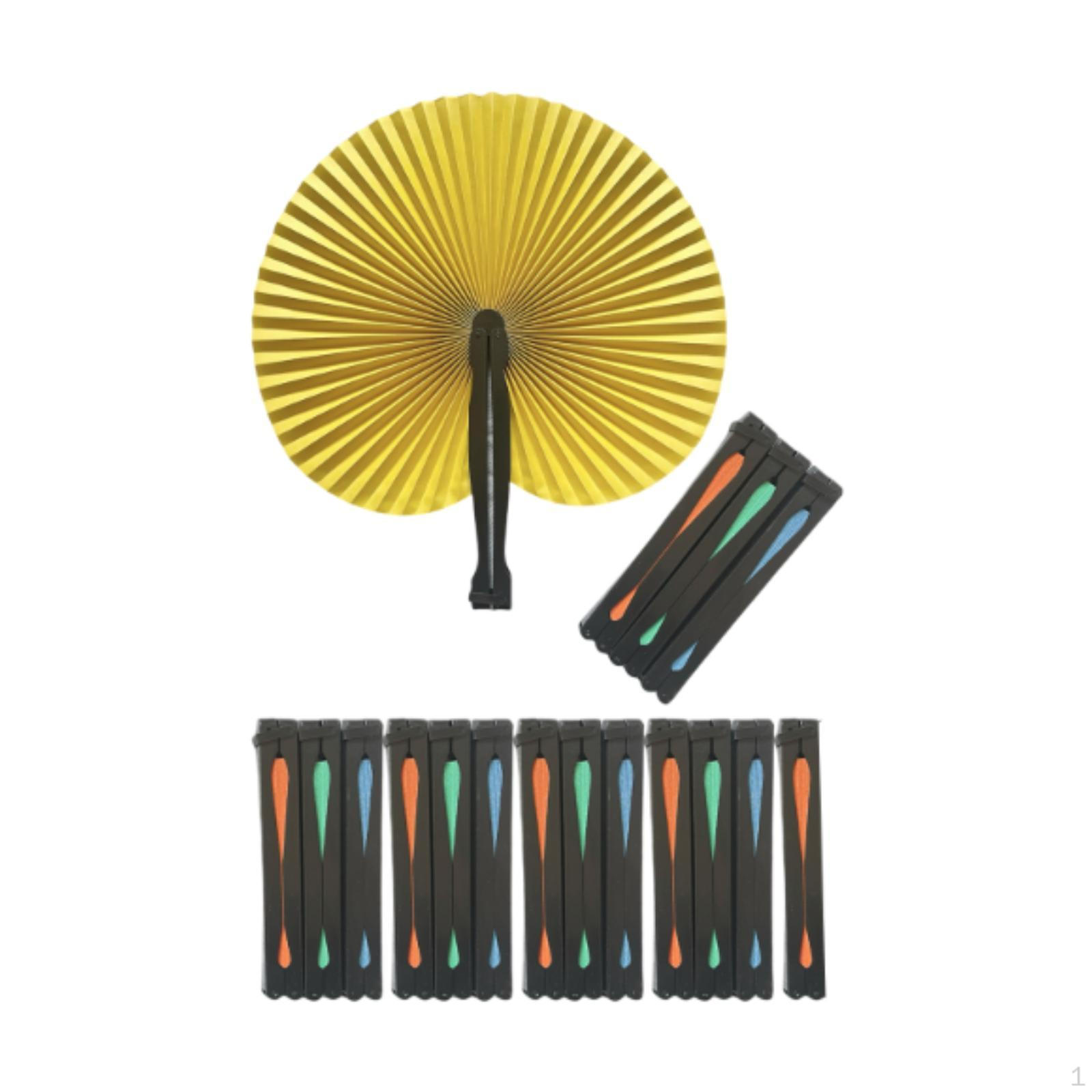 

20 штук складных вееров аккордеон легкий портативный складной в форме сердца ручной для гостя Black Handle