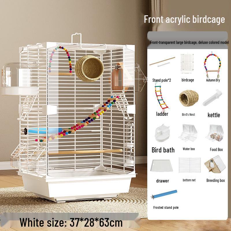 Luxury Birdcage with Breeding Box for Parrots and Budgies - Large Aviary for Cockatiels, Mynas, and More