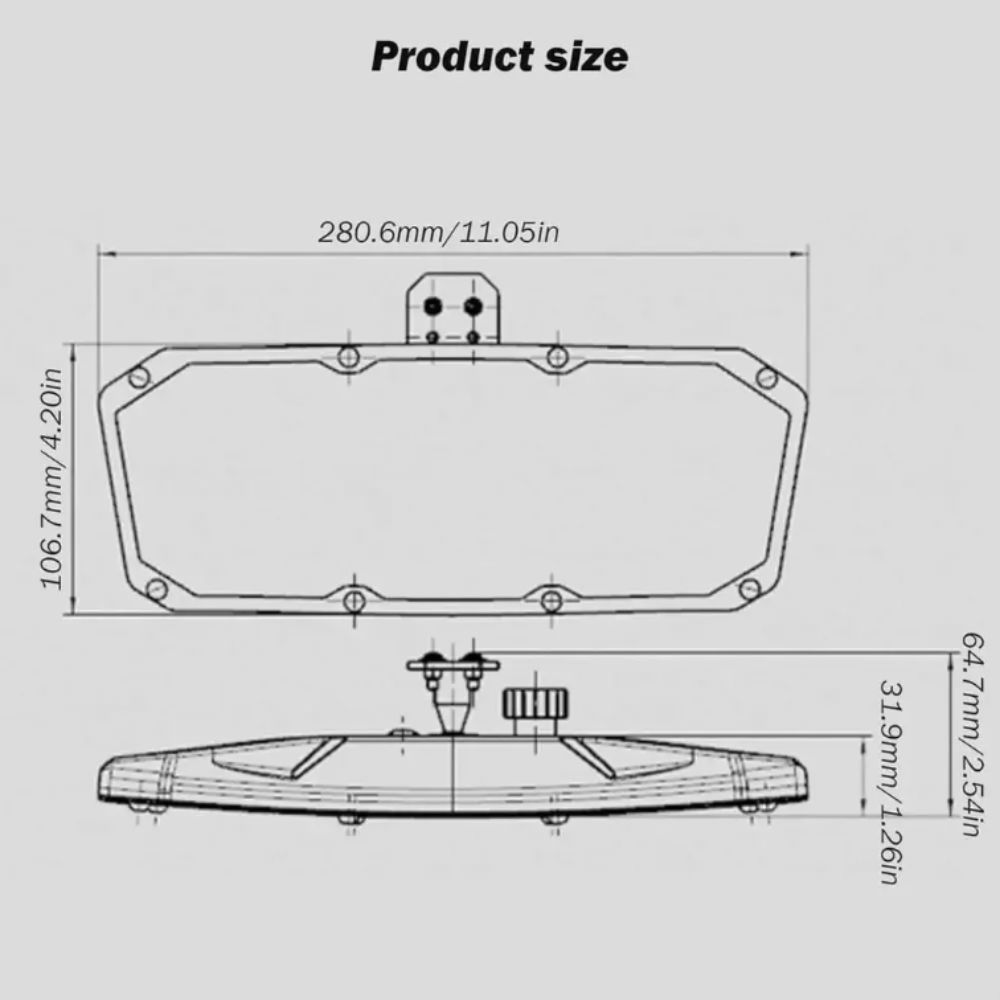 Stainless Steel Marine Rearview Mirror Heavy Duty Jet Ski Mirror PWC Mirror  Yacht