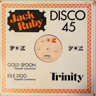 12-Zoll Schallplatte TRINITY (4) & HOSBAH LAWRENCE - Idle Dog / Gold Spoon keine Fuchs 1977 Jamaika Reggae, Ska & Dub Gebraucht