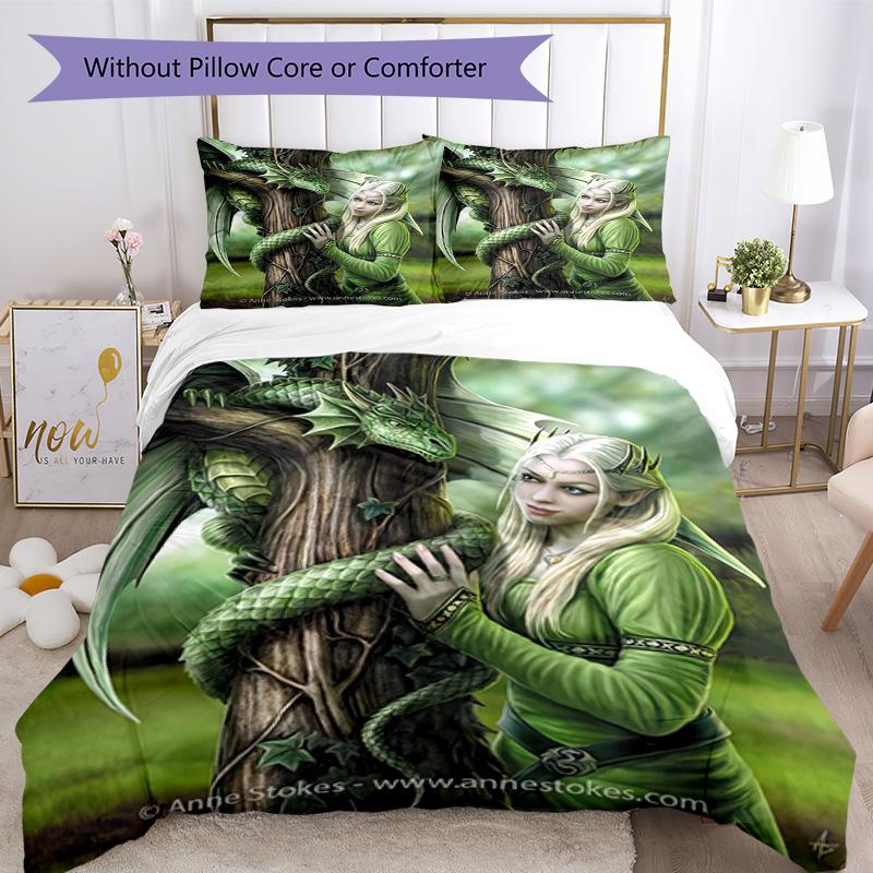 Gothic Style Bedding Set Breathable Duvet Cover with Pillowcases Decorative Bed Linen for Bedroom Home Decoration Birthday Gift