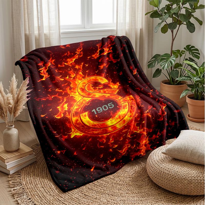 Galatasaray Theme Blanket Soft Flannel Blanket Plush Throw Blanket Cozy Sofa Bed Blanket for Home Decor