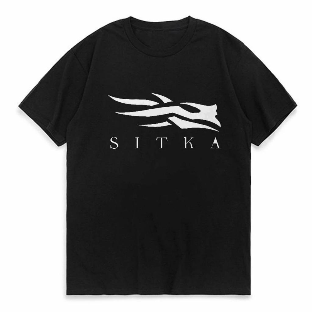 Mens Summer Fashionable Casual Sports Loose SITKA Letter Tshirt Fashion Printed Pattern Round Neck Short Sleeved Top Tees