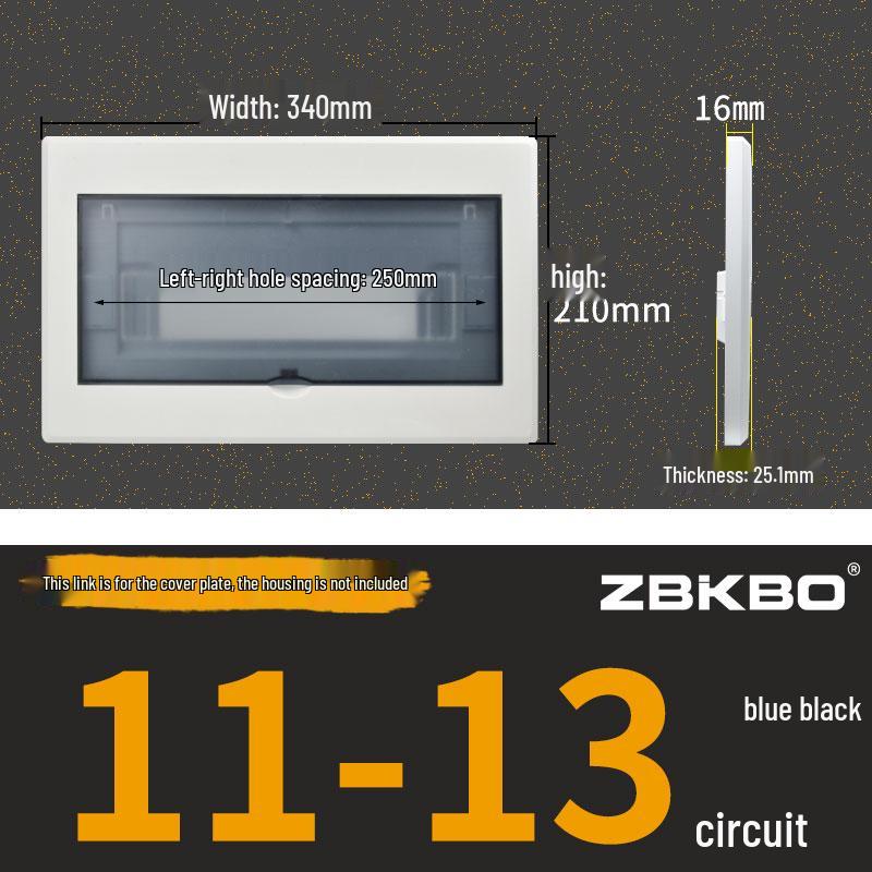 Frosted Flat Panel Lighting Distribution Box - 10/12/15/18/30 Positions, Strong Current, Plastic Panel