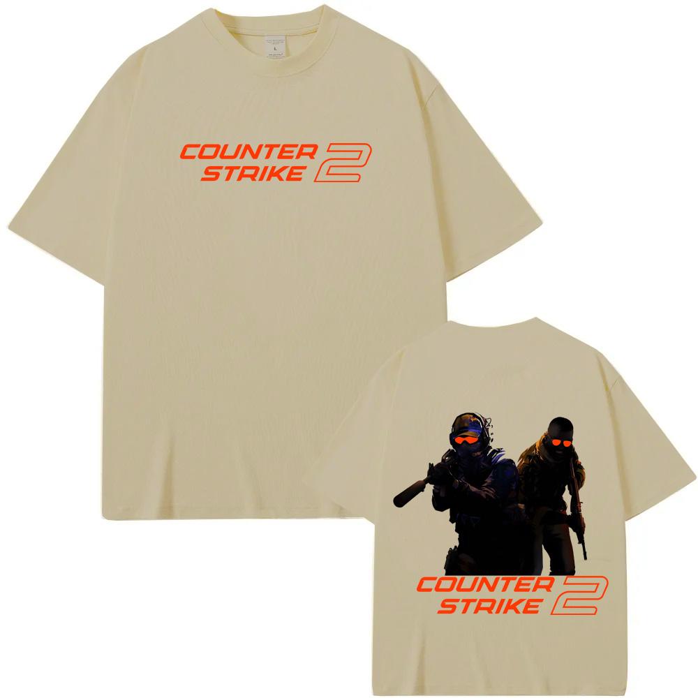 Counter Strike T-Shirt HighQuality Shooting Game Graphic Printing Tee Summer 100%cotton Oversized Clothes Fashion Cotton Tops