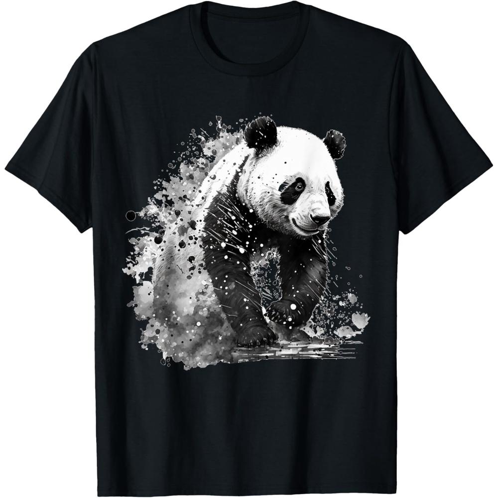 Panda Drawing Animal Print Art Animal Lovers Panda T Shirt M чёрный
