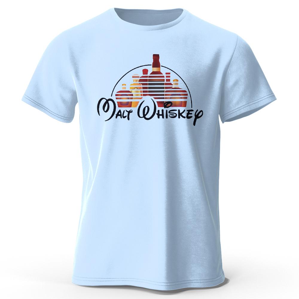 WowClassic Heren Malt Whiskey Bedrukt T-shirt 100% Katoen Oversized Grappige Grafische T-shirts voor Heren Dames Zomer Tops L