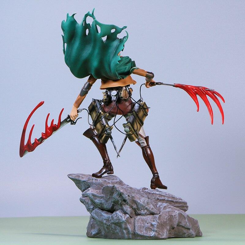 36cm Attack On Titan Anime Figure Rival Shingeki No Kyojin Levi Ackerman Action Figure Mikasa Ackerman Figurine Model Doll Toys