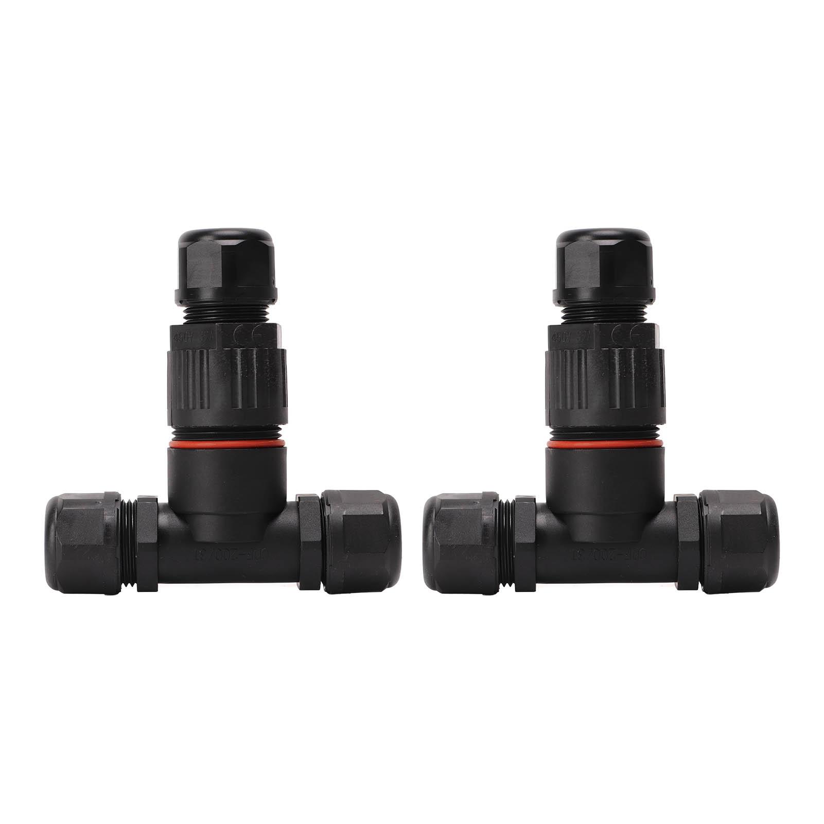 

2Pcs T Type Waterproof Connector 5 Pin IP68 Waterproof Outdoor Street Lamp Wire Connector 450V 32A