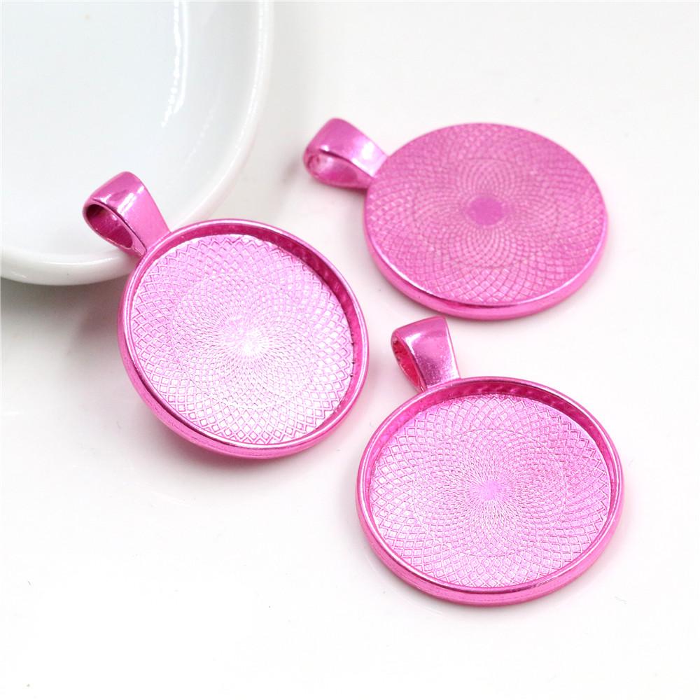 5pcs 25mm Inner Size Pendant Cabochons Blank Base Setting Bezel Tray Alloy DIY Jewelry Making Accessories for Necklace Keychains