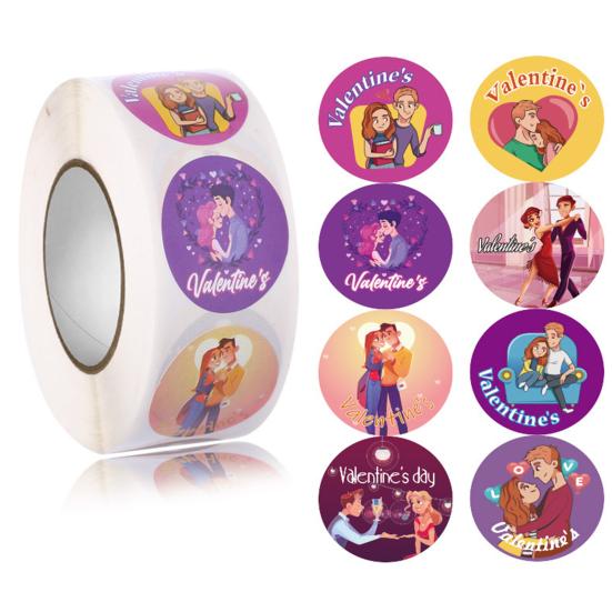 1 Roll Practical Label Charming Heart Tag Bright Color Shape Gift Packaging Label Tag